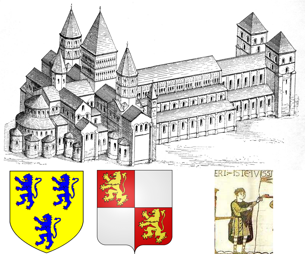 L'abbaye de Cluny, les blasons des vicomtes de Segur et de Limoges et Albéric sur la tapisserie de Bayeux a